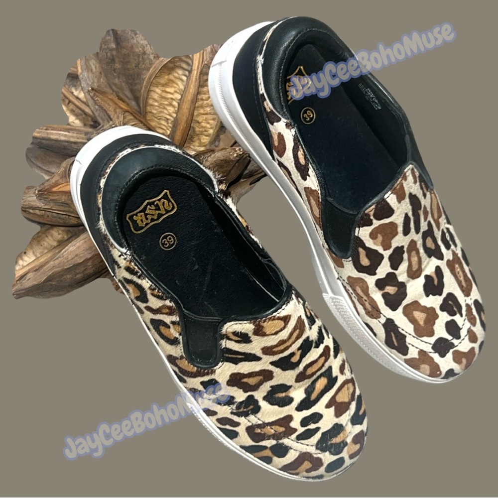 Calf hair slip-on skater sneaker